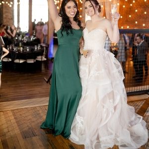 Crepe-Back Satin Spaghetti Strap Bridesmaid Dress